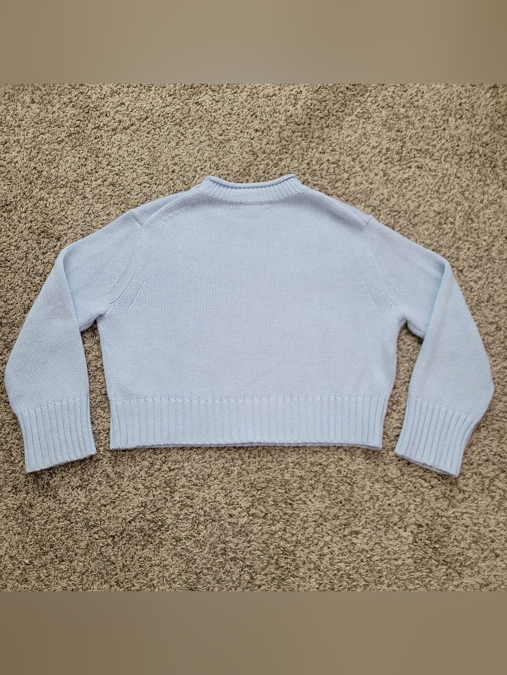 J. Crew Rollneck Sweater Light Sky Blue 100% Cotton BV409 Size Small - Picture 8 of 8